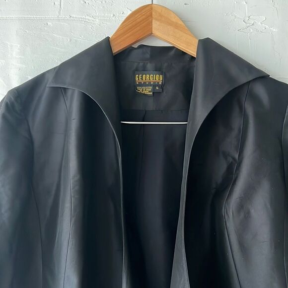 Black Wrap Dress Top Versatile Black Dress Blazer - Cropped & Chic Size 6 - Picture 2 of 3